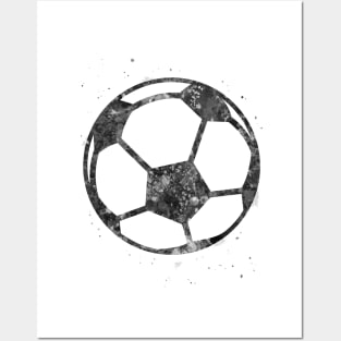 Soccer ball black and white Posters and Art